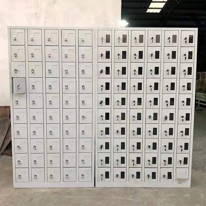 钢制50门手机柜员工带锁储物柜工厂车间手机放置柜学校保管柜30门