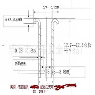 3.8 一千枚 0.3 12.7黄铜酸洗空心铆钉45元