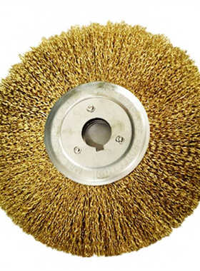 平行200*25孔钢丝轮 除锈钢丝刷 除锈轮 黄色0.3丝加长钢丝轮8寸