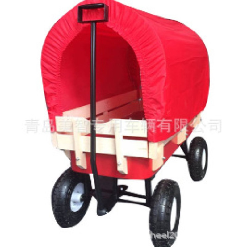 工厂直销花园工具手推车 户外带篷子折叠车 便携式儿童拖车TC3060