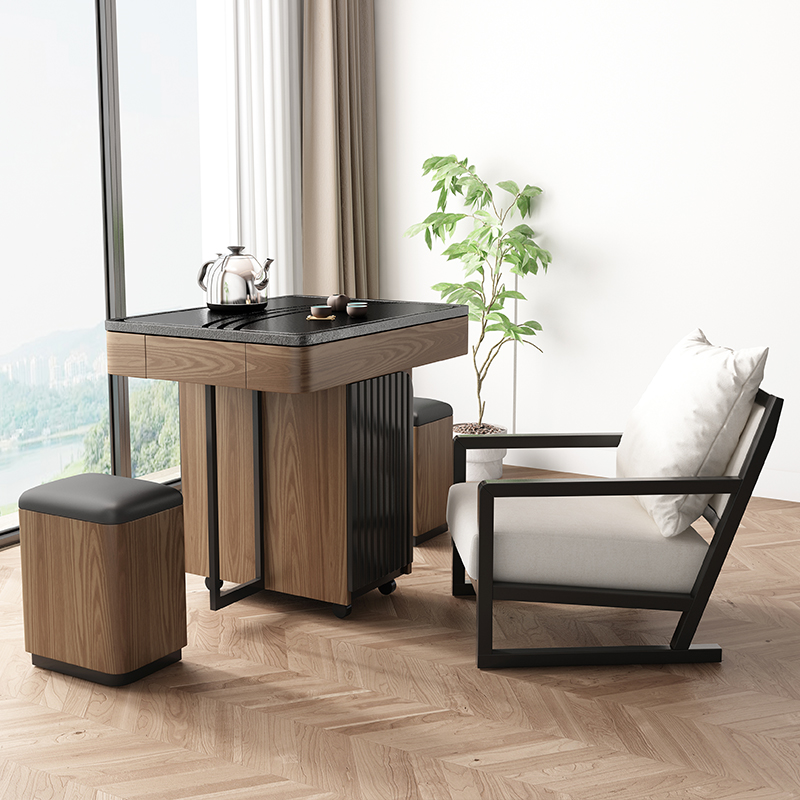 小型阳台茶桌椅组合功夫小茶台带音响充电智能多功能茶几移动茶台