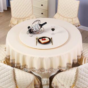 大圆桌桌布转盘套棉麻餐椅垫靠背罩简约现代家用椅子套罩椅套套装