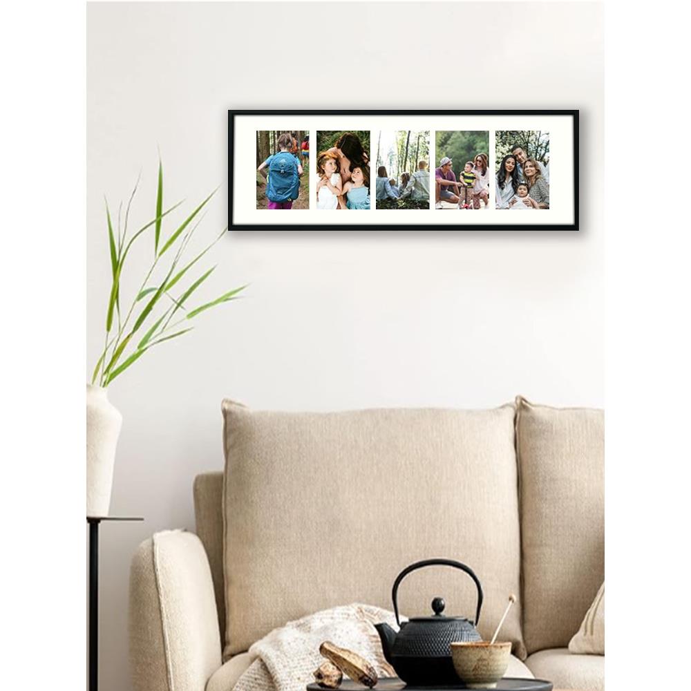 7寸组合相框三联框黑色金属长条相框挂墙洗照片做成5宫格连框定制