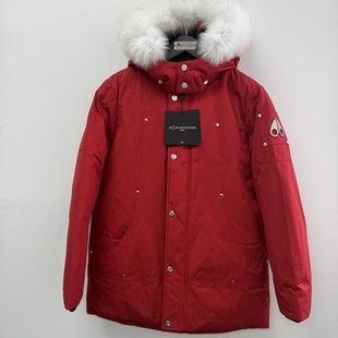 Moose Knuckles Unisex 大童 Parka 中长款 鸭绒羽绒服 红色 S