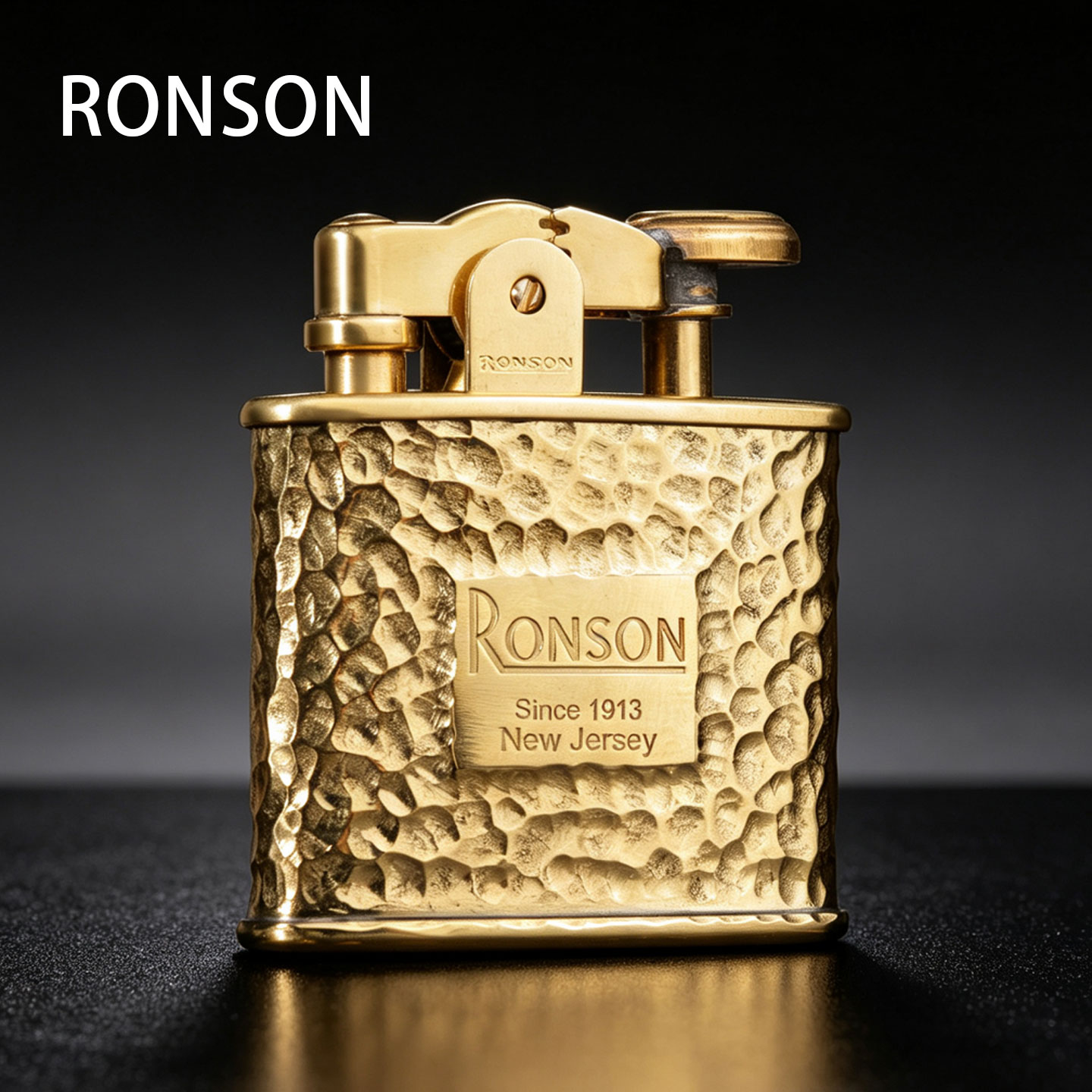 正品RONSON朗森打火机陨石坑老式