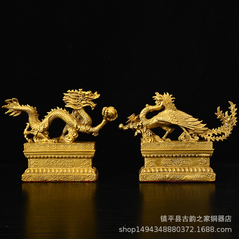 铜龙客厅尺车内工艺品摆件