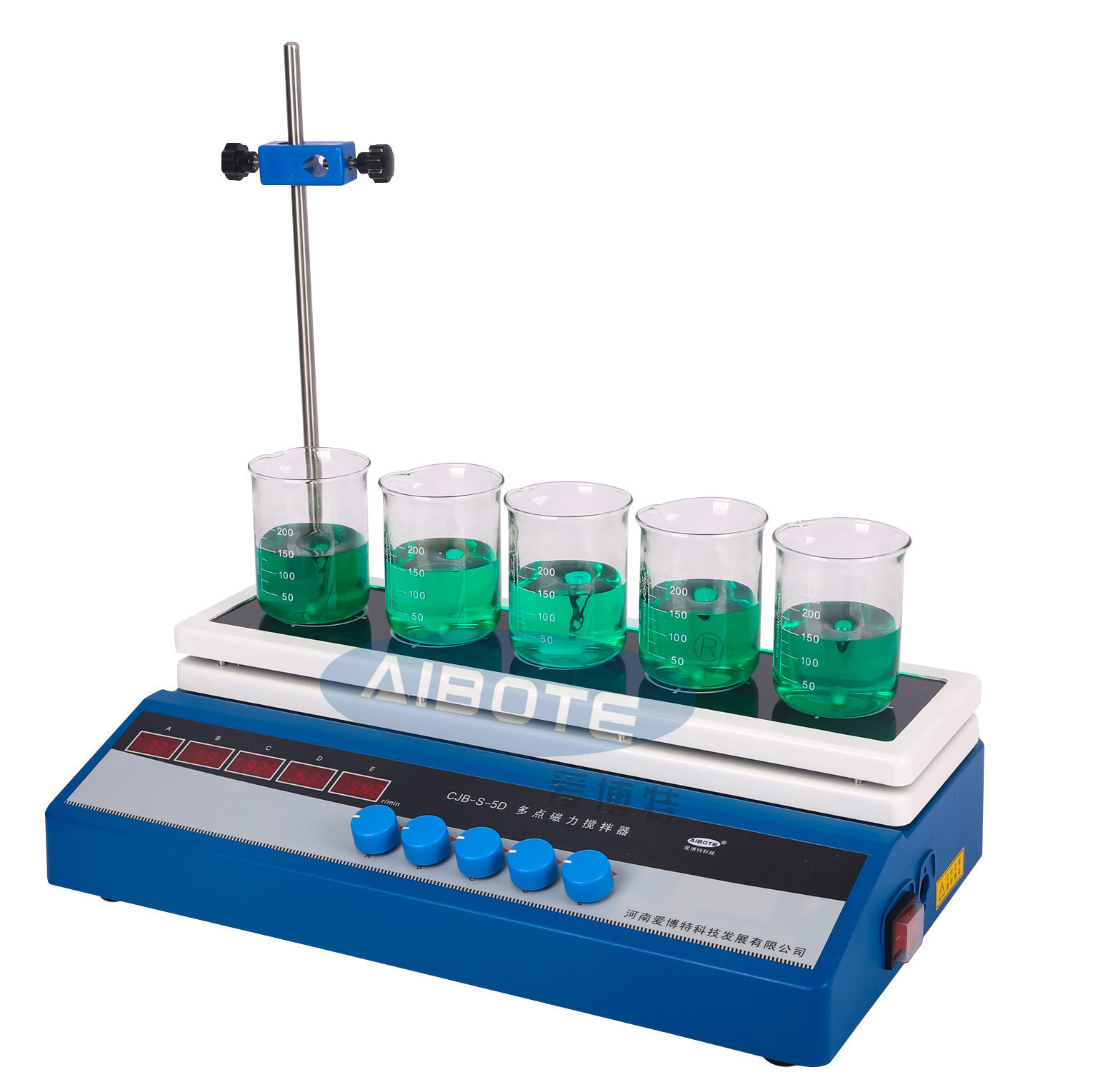 CJB-S-5D型五工位磁力搅拌器调温款智能数显定时加热/外接热电偶
