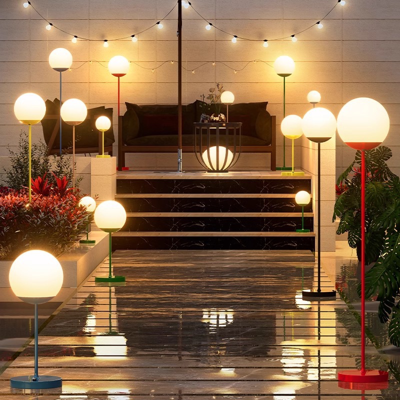 太阳能圆球插地草坪灯户外防水别墅庭院花园装饰氛围灯月球插地灯