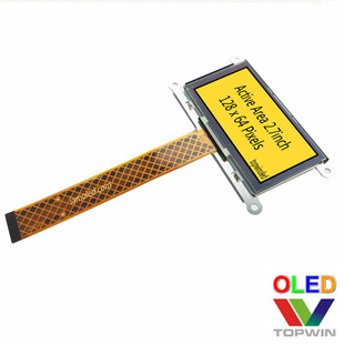 2.7寸oled屏2.7寸黄光UG 2864ASYDT01带铁框定位2.8英寸厂家黄色