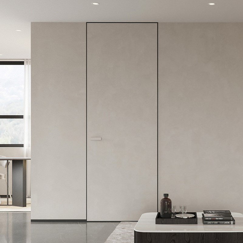 南京厂家无边框门隐形门房间通顶定铝木生态简约卧室门极简