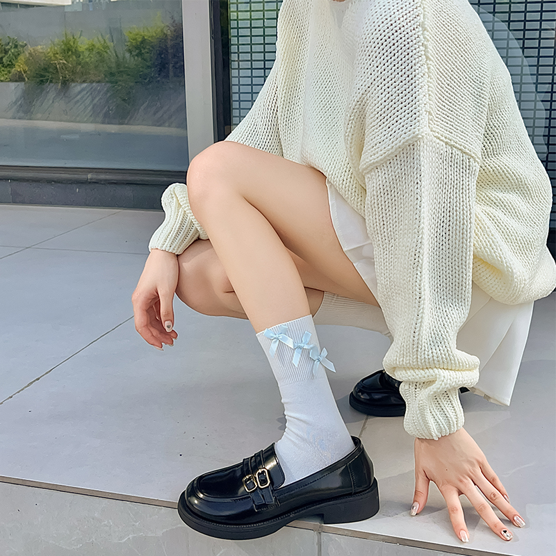 夏薄棉袜女生百搭中筒袜