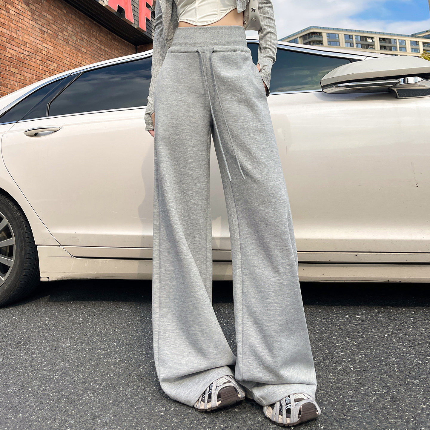 蜜糖之城美式复古阔腿裤女2026春季新款高腰宽松百搭垂感直筒卫裤,女装/女士精品,休闲裤,淘宝优惠券,粉丝福利购,淘宝优惠卷