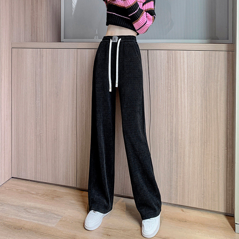 蜜糖之城阔腿裤女冬季裤子2025新款爆款宽松直筒灯芯条绒女裤