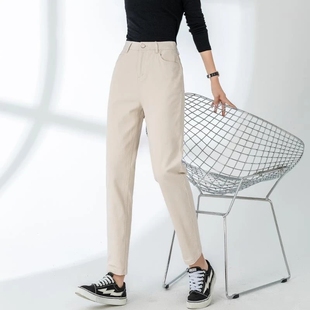 九分高腰梨哈伦百搭萝卜裤 牛仔老爹裤 大码 秋季 女 女2025年新款