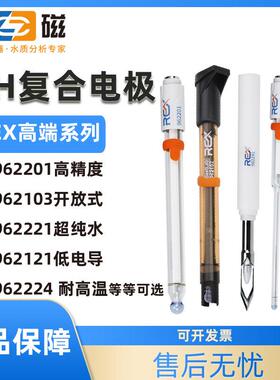 上海6221超纯水ph复合电极6224耐高温6242平面REX细长/锥形