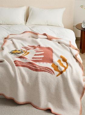 朗高新款加厚北欧A类儿童半边绒客厅毛毯空调房毯子午睡毯