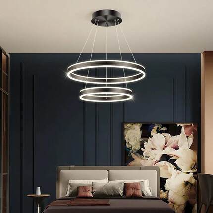 餐厅吊灯新款网红带线吊灯led客厅灯吊灯圆环形饭厅吧台餐吊灯具