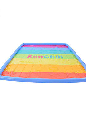 JILONG成人圆形彩虹充气滑旱冰场儿童长方形彩虹充气滑冰场