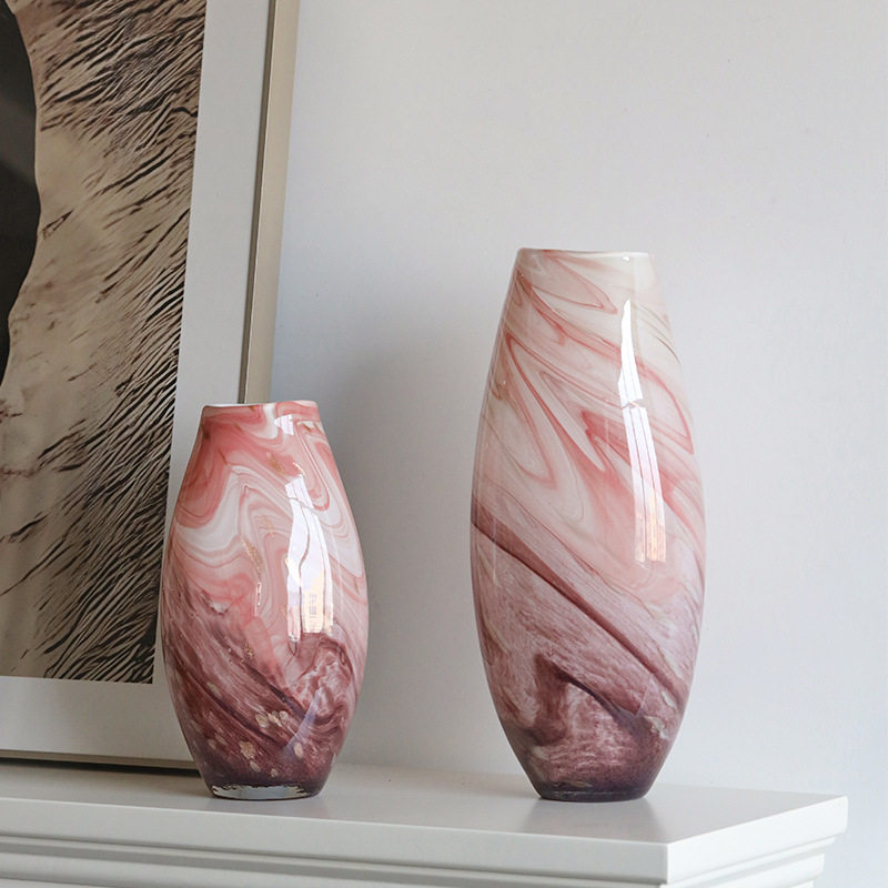 高级感轻奢流纹玻璃创意花瓶摆件客厅桌面水养插花样板间装饰花器,模玩/动漫/周边/娃圈三坑/桌游,文化/体育周边,淘宝优惠券,粉丝福利购,淘宝优惠卷