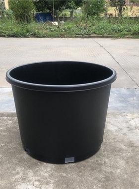 黑色简约矮胖型10加仑40CM圆形硬注塑料龟背竹琴叶榕地面花卉用盆