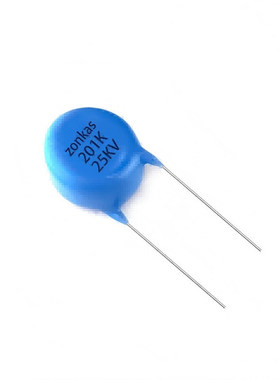 陶瓷高压瓷片电容器松家ZONKAS201K25KV N4700 有鉛 P=12.5 蓝色