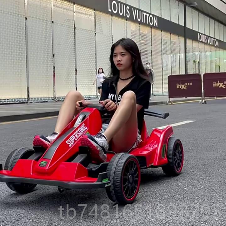 正品卡丁车儿电动童车四轮漂移遥电控男女小孩童车充玩具车汽车可