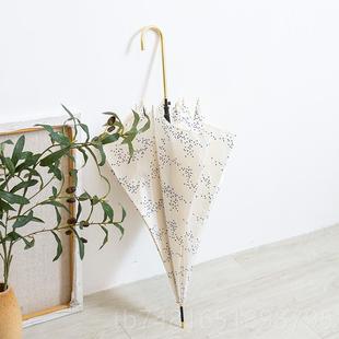 正品日客供面料无本黑胶抗防金UV超轻细长柄晴雨伞色遮阳风防晒直