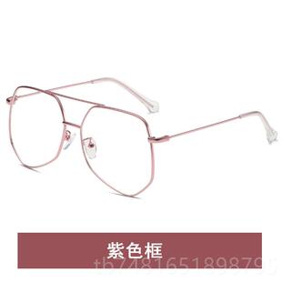 正品 潮视流近光防辐射抗素蓝光网红大镜框平面护眼睛颜 眼镜女韩版