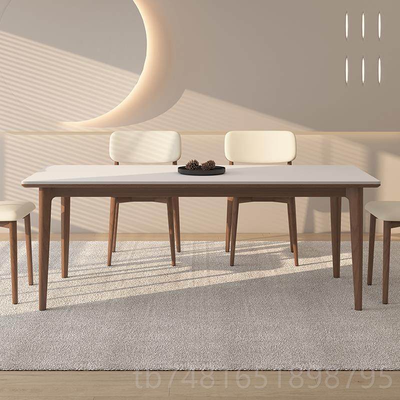 正品德利丰岩板餐简桌家用小型黑胡饭桃实木现代约长方形原木吃户,住宅家具,岩板餐桌,淘宝优惠券,粉丝福利购,淘宝优惠卷