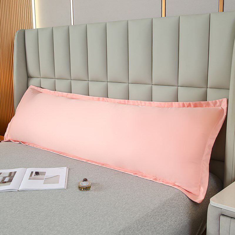 夏季冰丝长枕套情侣双人加长枕头套单个家用夏天枕头芯内胆套1米5