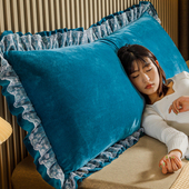 经典 靠枕床上榻榻米靠背软包轻奢无床头长条枕头双人可拆洗 藏青