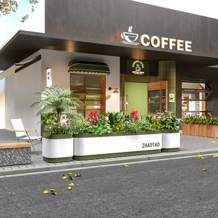 户外铁艺花箱组合定制广场商业街外摆花槽庭院阳台种植箱围栏隔断