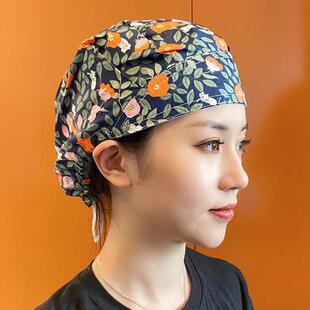 厨房专用做饭戴 炒菜防油帽女式 帽子家用烧饭厨师帽防掉头发头套