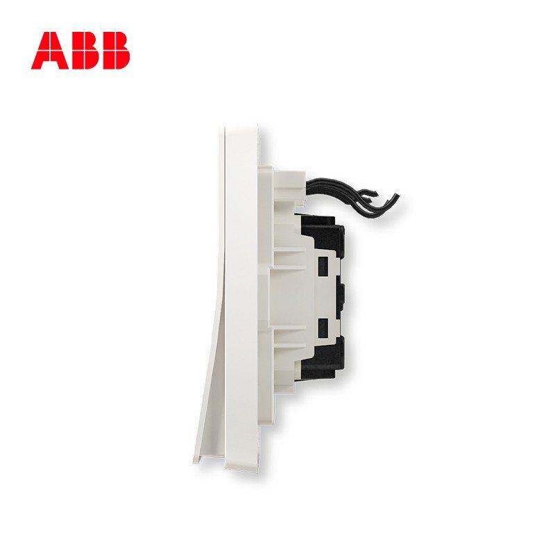ABB开关二开面板轩致无框雅典白色系列二位双控带LED指示灯AF168
