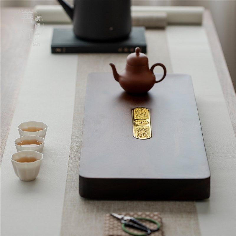 精选善简胡桃木实木好看茶盘家用客厅整块长方形茶台沥水排水式干,餐饮具,茶盘,淘宝优惠券,粉丝福利购,淘宝优惠卷