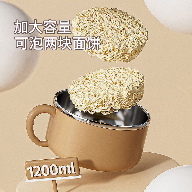 不锈钢饭盒上班族2025新款快餐杯可沥水泡面碗学生食堂打饭专用碗
