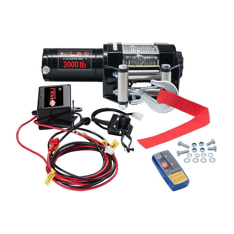 000磅电动绞盘脱困绞盘自救卷扬机沙滩车ATVUTV钢丝绳尼龙绳