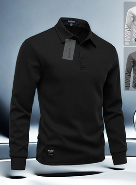 2025春秋冬季男士长袖Polo衫卫衣轻薄修身商务休闲时尚百搭上衣