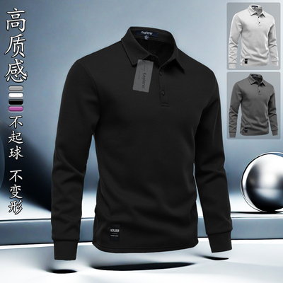 新款高端美式2025纯色翻领POLO衫