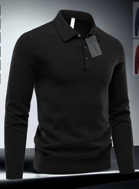 keplerer高档男士羊毛衫春秋冬商务翻领POLO衫毛衣长袖T恤针织衫