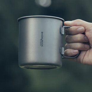 SNOWROCK户外钛杯纯钛水杯子露营便钛式纯钛杯携折叠茶杯纯钛杯子