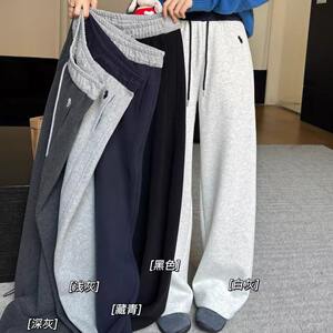 GZ 美拉德弯刀裤冬季女宽松慵懒风垂感极简复古毛呢抽绳南瓜裤