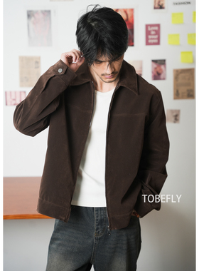 Tobefly巴恩风复古高级感翻领夹克26春季新款美式休闲外套M1075