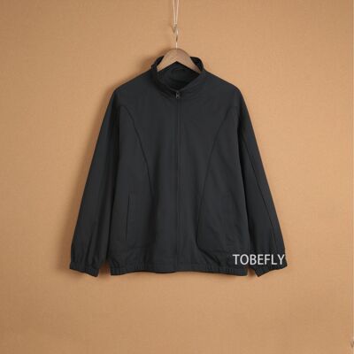 立体包边简约纯色立领夹克