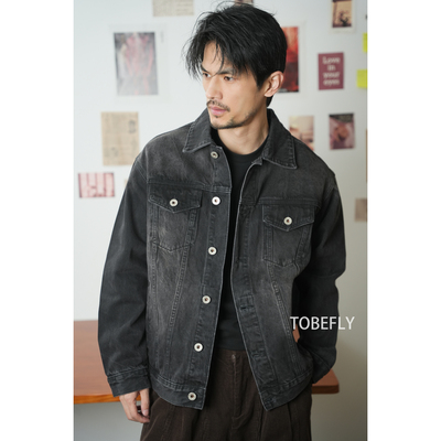 Tobefly美式复古水洗牛仔外套