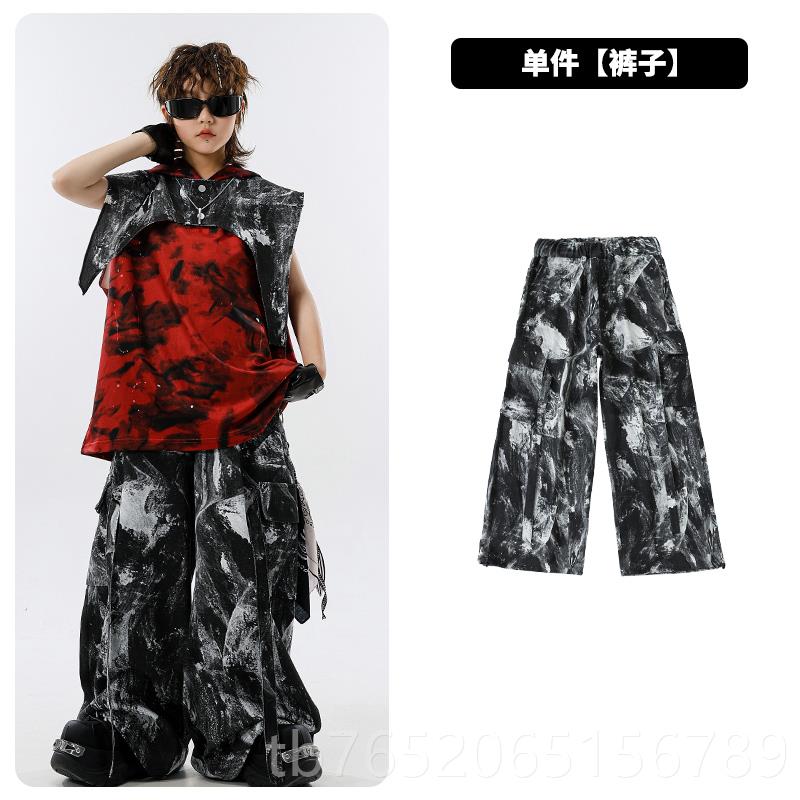 正品儿童街舞表演服装酷表黑红男孩女子孩架鼓走秀咤演服装哪表演