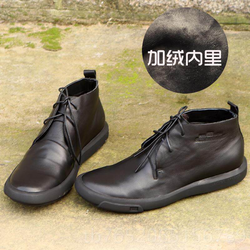 正品牛原创潮牌真皮马休靴男丁纯皮闲高帮手工系带男鞋复古大码皮