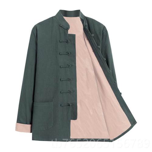 正品季棉麻式中国风短袖唐古装男女新中汉服衬衫覆盘扣居士服太夏