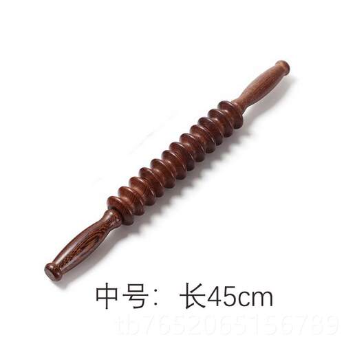 正品翅木轮按摩齿器轮按摩棒瑜滚伽推背腹部按摩鸡棒包邮