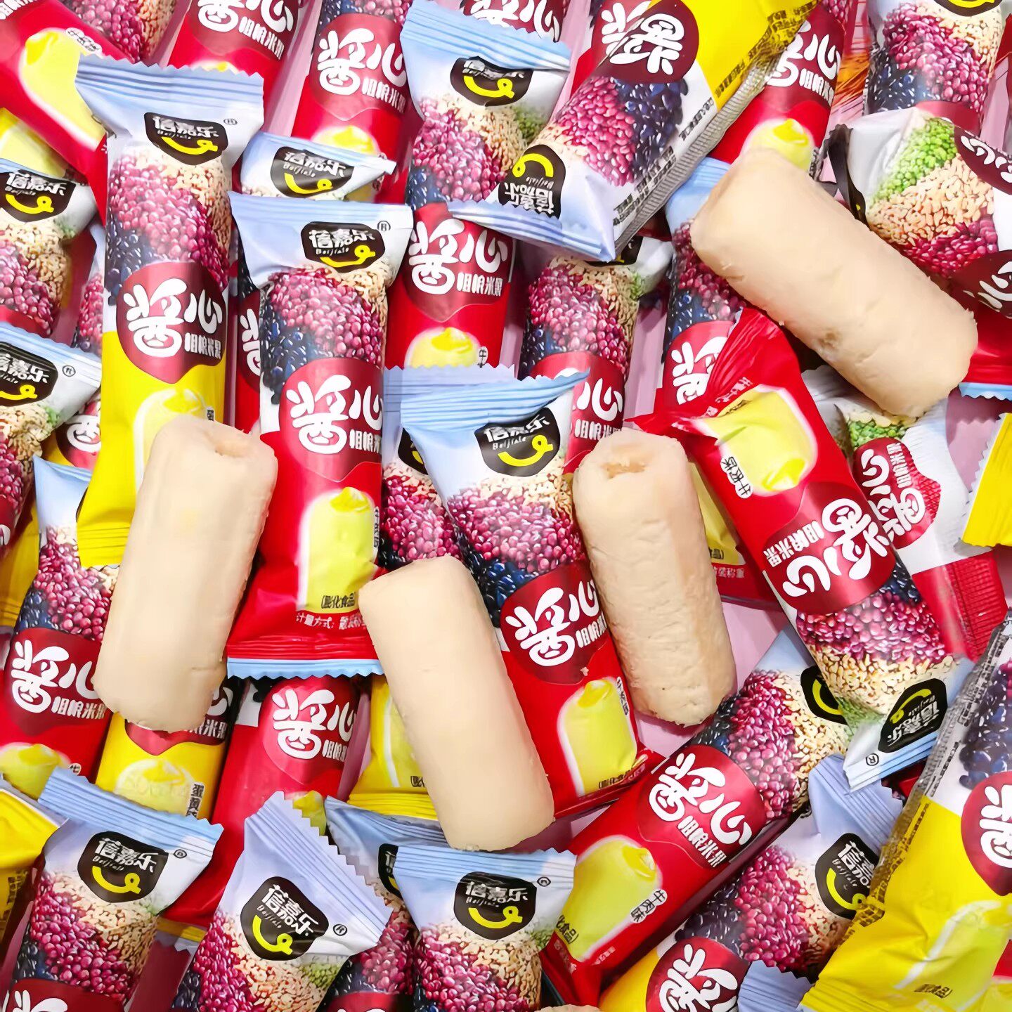 蓓嘉乐酱心粗粮米果膨化食品牛肉味蛋黄味追剧零食小吃夜宵食品